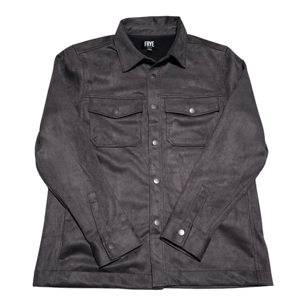 Frye Men's Classic Fit Chest Pockets Faux Suede Jacket Adult Small